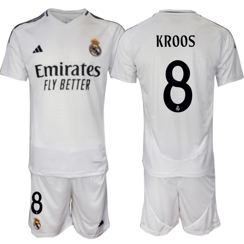 Men 2024-2025 Club Real Madrid home White #8 Soccer Jerseys->real madrid jersey->Soccer Club Jersey